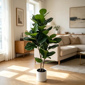 Bassin blanc Fiddle - Feuilles décoratives d'intérieur pour sol, emballage monobloc, en plastique, 150 cm - Product Image 3