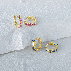 CANNER Colored Diamond Fine Jewelry 925 Sterling <b>Silver</b> Designer <b>Hoop</b> <b>Earrings</b> <b>Women</b> 18K Vintage Zircon Beautiful Huggie <b>Earring</b> - Product Image 3