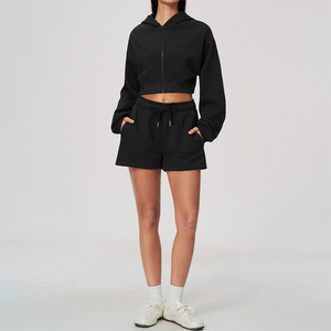 Set Sportivo da Donna Personalizzato con LOGO, Nuovo per Autunno/Inverno, Felpa con Cappuccio e Cardigan con Zip, <span class=keywords><strong>Pantaloni</strong></span> Sportivi Pesanti - Product Image 6