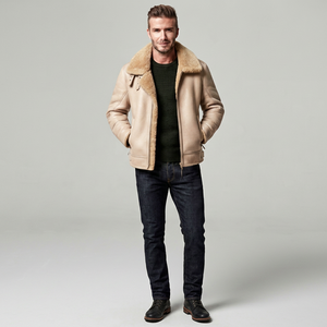 Men Warm Fur Lined Winter <b>Jacket</b> Casual Shearling Outerwear Zip Up <b>Jacket</b> Stylish Comfortable Custom Design - Product Image 1