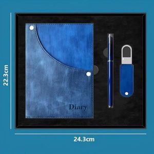 Ensemble cadeau d'affaires promotionnel, carnet A5 dans un coffret cadeau, stylo à bille en métal, porte-clés - pour cadeaux d'entreprise - Product Image 3