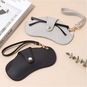 Stock PU Leather Portable <b>Glasses</b> Bag Convenient Fashionable Pure Color Sunglasses <b>Case</b> Waterproof Creative <b>Glasses</b> Storage Bag - Product Image 1