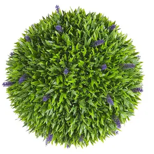 Dekorasi luar ruangan 10cm/20cm/25cm/30cm/40cm/45cm Lavender buatan dengan kotak bunga daun bola, daun bola buatan