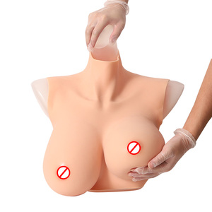 Fausse poitrine en silicone pour femmes sexy Fausse poitrine artificielle à col haut pour cosplay Faux seins énormes faux seins - Product Image 5