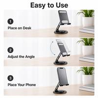 Support de téléphone ergonomique pour bureau, support de tablette peu encombrant pour les essentiels du télétravail, support métallique pliable, prix de gros usine Chine
