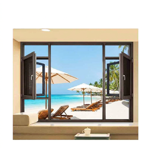 Fenêtre à battant latéral en aluminium avec persiennes, double vitrage Low-E insonorisé pour villas - Product Image 1