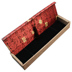 LH009 Jewelry <b>Box</b> Rectangle Paper Printed Red Brocade Style With Tassel <b>Gift</b> Packaging For Bracelets Necklaces Buddhist Beads - Product Image 5