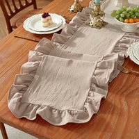 Chemin de table élégant en tissu de mousseline de coton écologique fait main vert sauge pour mariage, événement, banquet, décoration de la maison
