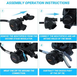 Máscara de buceo completa Smaco, lente de vidrio templado de silicona negra con soporte para cámara para snorkel y buceo - Product Image 4