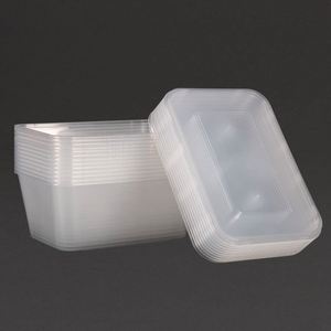 Customizable 1250ml Rectangular Clear Microwavable PP Disposable Environment-friendly Sushi Salad <b>Takeaway</b> Lunch Box Food - Product Image 3