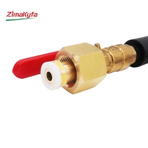 Adaptador de Carga para Recarga de Tanques de CO2 con Manguera Trenzada de Acero de 36 Pulgadas W21.8-14, G1/2-14, Botella Grande a Cilindro Pequeño - Product Image 6