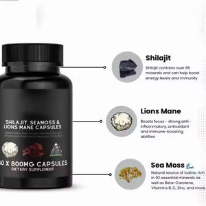 Hot-Selling Premium Himalayan Shilajit Supplements <b>Sea</b> <b>Moss</b> Lions Mane for Energy Immunity 60 <b>Capsules</b>/Bottle Store Cool/Dry - Product Image 3