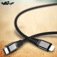 Kabel pengisi daya ponsel Usb, untuk Iphone 12 Usb C Tipe C ke 8 pin kabel Data pengisian cepat kabel logam standar 20W FMC