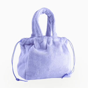 Toalla suave para nadar, bolsa de playa, venta al por mayor, mini bolsa de mano diaria con cordón, bolsa de tela de rizo a rayas - Product Image 5