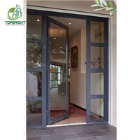 Charnières d'entrée de Villa porte battante en verre aluminium verre stratifié portes françaises de sécurité portes extérieures