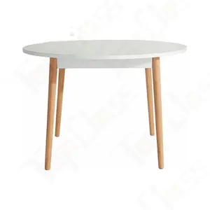 制造商供应商餐厅家具现代木制圆形餐桌设计