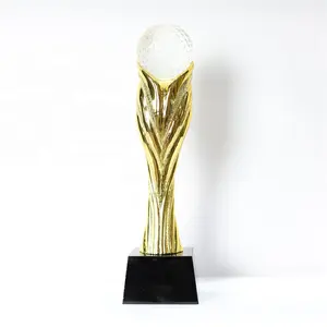 Custom Crystal Award Resin Football Golf Volleyball Soccer Trophy For Sports Events