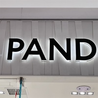 Lettres rétroéclairées LED personnalisées, logo 3D découpé au laser, métal, acier inoxydable, signalétique dorée, lettres dorées, lettres rétroéclairées LED
