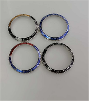 Insert de lunette de montre en céramique bleue, personnalisable en taille, en acier inoxydable 304L/316L, pour montres (pièces détachées), taille personnalisée, rond