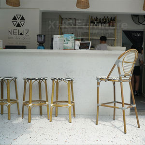 Silla de Ratán Resistente a la Intemperie para Bistro Francés, Silla de Comedor para Patio, Cafetería, Restaurante - Product Image 1