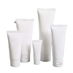 Ready to Ship 30ml 50ml 100ml White Soft Plastic Cosmetic Tube Packaging Empty Refillable Plastic Hand Cream Tubes