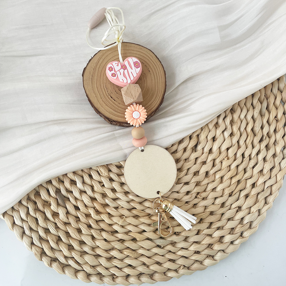 Tongxin Pencil Silicone Beaded Lanyard Apple Shape Pendant Badge Keychain for Teachers Day Gifts Image 4