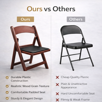 Chaises pliantes en résine plastique rembourrées pour événements extérieurs, style Wimbledon