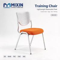 Chaise de formation ergonomique sans accoudoirs en maille, empilable, pour conférence et bureau, chaise d'ordinateur respirante en maille pour salle de réunion