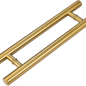 Manija de puerta de acero inoxidable Huahu de 120 mm con acabado dorado para puertas corredizas de baño de vidrio - Product Image 1