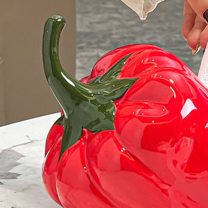 Boîte à <span class=keywords><strong>mouchoirs</strong></span> en céramique créative en forme de piment, faite à la main, pratique et belle - Product Image 5