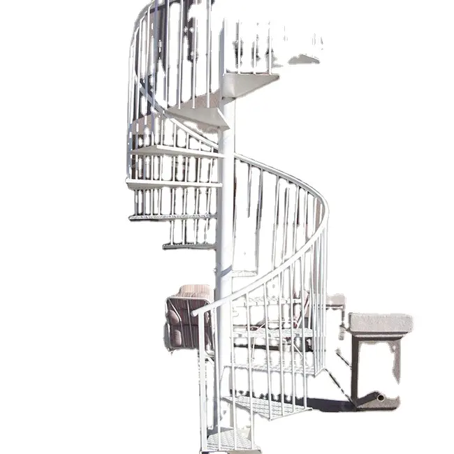 Escalier en colimaçon simple Prima comme escalier en colimaçon anti-incendie escalier en colimaçon résistant à la corrosion design extérieur escalier en acier galvanisé