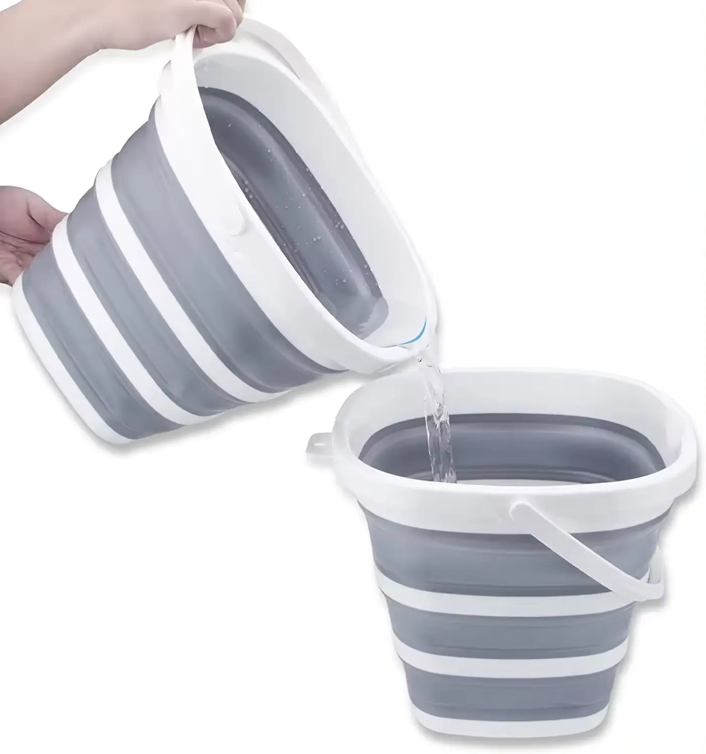 NPOT Square Portable Household 10L Foldable Collapsible Folding Water Plastic Buckets For Cleaning Washing and Outing