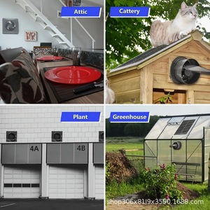 พัดลมพลังงานแสงอาทิตย์พร้อมแผงขนาด 28.5 ซม. พัดลมขนาด 25 ซม. สำหรับห้องน้ำ บ้านสัตว์เลี้ยง ปศุสัตว์ ระบายความร้อน ระบายอากาศ - Product Image 5