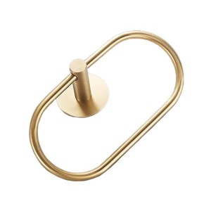 Anneau porte-serviettes en acier inoxydable doré clair, support circulaire pour serviettes de toilette, anti-rouille, matériau 304 - Product Image 5