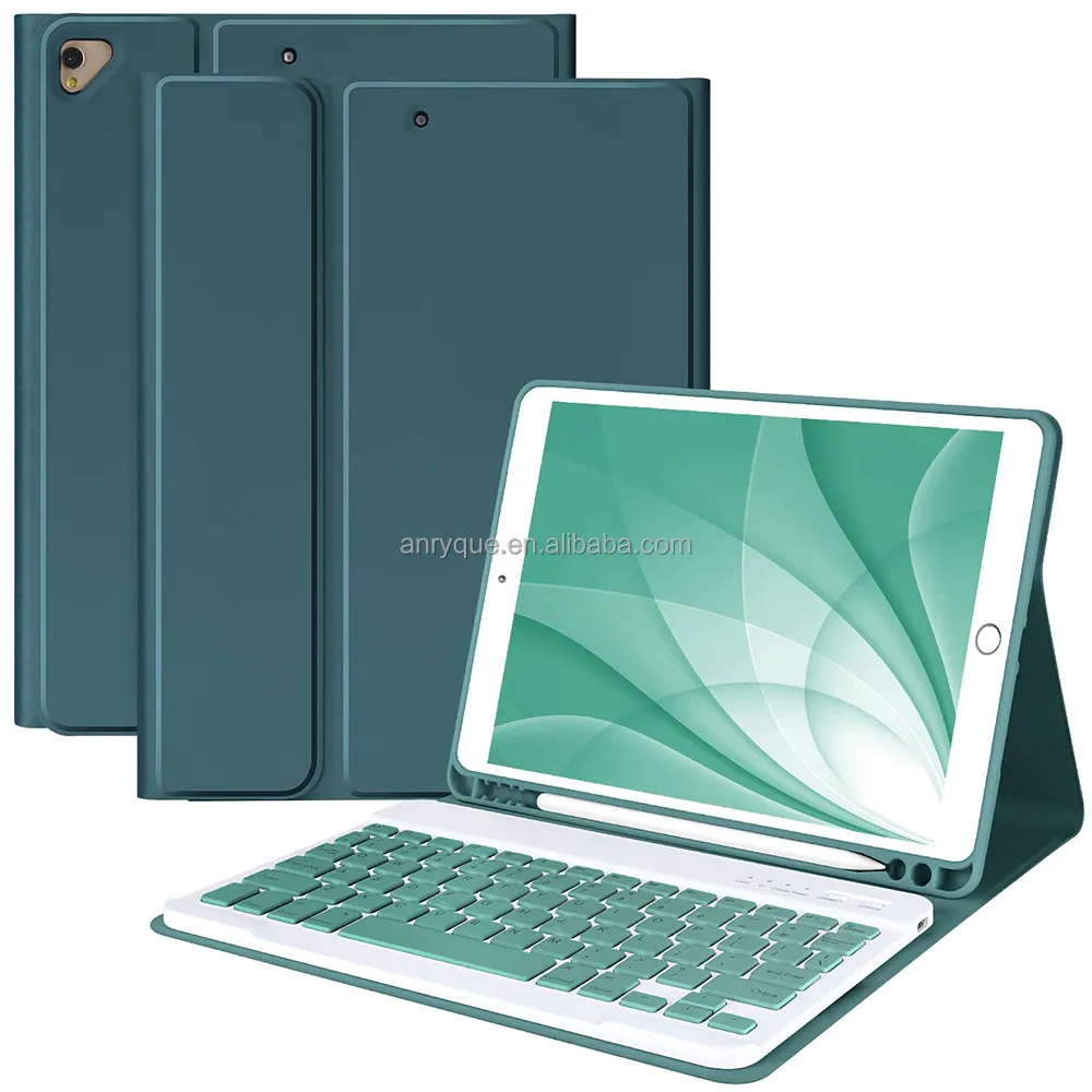Беспроводной чехол с клавиатурой для iPad 10,2 дюймов 9-го 8-го 7-го поколения держатель для карандашей кожаный чехол со съемной Bluetooth-клавиатурой