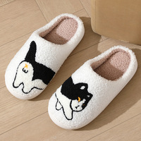 Pantoufles Douces et Chaudes en Peluche pour Couple, Motif Chat Mignon, Idéales pour l'Hiver, pour Femme et Homme