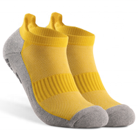 Chaussettes de compression tricotées en gros, soutien de la cheville, chaussettes courtes antidérapantes pour le yoga au printemps pour femmes
