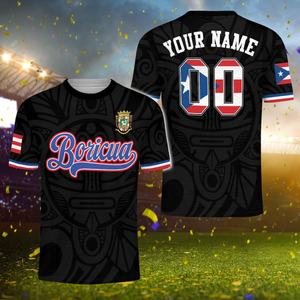 Maglia da Calcio Boricua Personalizzata, Maglietta Unisex per Tifosi, Regalo per la Squadra di Porto Rico - Product Image 1