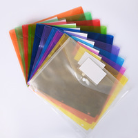 Pochette à bouton-pression pour classeur A4 A5 FC, 3 trous, transparente, en PP coloré, pour documents, classeurs de rangement