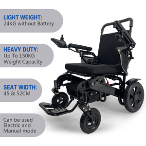 KSM-606P Remote Control New <b>Foldable</b> Electric Wheelchair 350W * 2 Motors Aluminum Lightweight Wheelchairs with Lithium Battery - Product Image 5