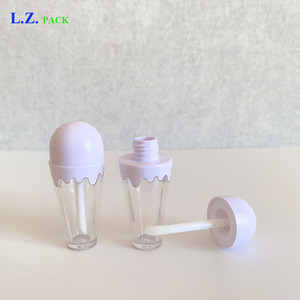 LZ Pack <span class=keywords><strong>Precio</strong></span> de fábrica Cono de helado 7ml Blanco Rosa Brillo de <span class=keywords><strong>labios</strong></span> Tubos vacíos Etiqueta privada personalizada Envase de brillo de <span class=keywords><strong>labios</strong></span> con varita - Product Image 2