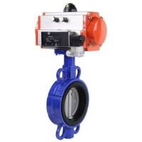 Katup Kupu-kupu DNOVA Besi Cor GGG50/EN-GJS-500-7 EPDM DN40-300 16bar -20 hingga 110 ° C, Aktuator Pneumatik, AFC2000