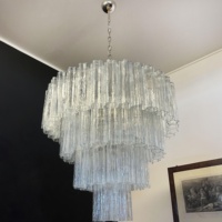 Lustre moderne vintage américain élégant luxe 4 couches en verre de Murano pour salon salle à manger chambre et hôtel