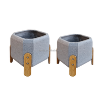 Pots de fleurs avec pieds de soutien Utilisation à domicile Soutenir les pieds en bois Style de pot de plantes