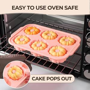 MUYULINS Factory Beige 6-Cup LFGB Non-Stick BPA Free Metal Reinforced Frame Large <b>Silicone</b> Cupcake Pan American Muffin Tray - Product Image 3
