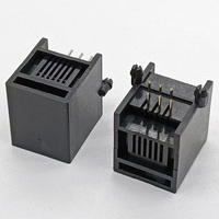 Connecteur de prise téléphonique femelle RJ11/RJ12 à angle gauche 6P6C 6P4C Connecteur Ethernet Type RJ45