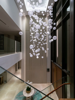 ECOJAS – lampe suspendue en forme de Globe de verre moderne, luminaire décoratif d'intérieur, idéal pour un hall d'hôtel, une Villa, des escaliers, des bulles