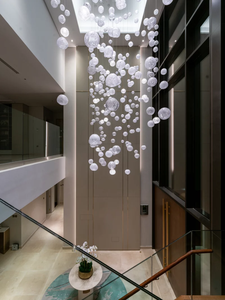 ECOJAS Đèn Treo Quả Cầu Thủy Tinh Hiện Đại Đèn Bong Bóng Cầu Thang Xoắn Ốc Sảnh Khách Sạn Biệt Thự Đèn Chùm Đèn Treo Bóng Râm - Product Image 2