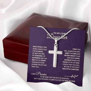 Per la <span class=keywords><strong>mia</strong></span> adorabile <span class=keywords><strong>figlia</strong></span>, collana con croce in acciaio inossidabile 304 con scatola regalo a LED, regalo di <span class=keywords><strong>compleanno</strong></span> per la fede religiosa, regalo di confirmazione per le donne - Product Image 4