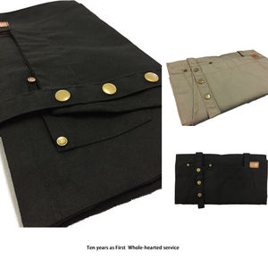 Delantal de herramienta de algodón de barman impermeable negro de alta calidad personalizado de nuevo diseño delantal de lona con espalda cruzada delantal de trabajo de cocina - Product Image 5